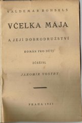 kniha Včelka Mája a její dobrodružství Rom. pro děti, Antonín Svěcený 1920