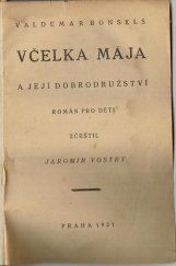 kniha Včelka Mája a její dobrodružství Rom. pro děti, Antonín Svěcený 1920