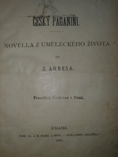 kniha Český Paganini novella z uměleckého života, Paleček 1884