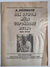 kniha Jak bychom měli uspořádat Rusko moje úvahy, OK Centrum 1990