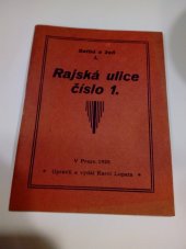 kniha Rajská ulice číslo 1, s.n. 1928