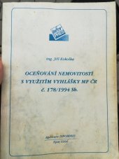 kniha Oceňování nemovitostí Díl I. a II. podle zákona č. 151/1997 Sb., o oceňování majetku a vyhlášky MF ČR č. 279/1997 Sb., Arch 1998