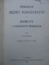 kniha Přirozené dějiny náboženství a Rozmluvy o náboženství přirozeném, Jan Laichter 1900