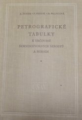 kniha Petrografické tabulky k určování horninotvorných nerostů a hornin, Československá akademie věd 1957