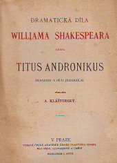 kniha Titus Andronikus tragedie v 5 jednáních, J. Otto 1915