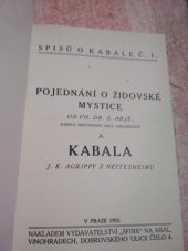 kniha Pojednání o židovské mystice, Sfinx 1922