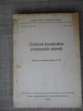 kniha Ocelové konstrukce pozemních staveb Určeno pro posl. fak. stavební, SNTL 1968