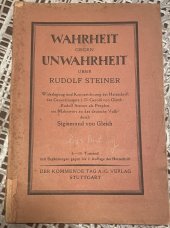 kniha Wahrheit gegen  unwahrheit über Rudolf Steiner, Der Kommende Tag 1923