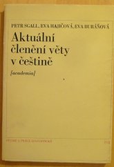 kniha Aktuální členění věty v češtině, Academia 1980