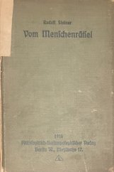 kniha Vom Menschenrätse, Berlín 1918