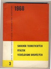 kniha Sborník teoretických otázek vzdělávání dospělých, Socialistická akademie 1968