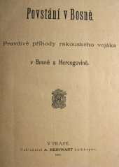 kniha Povstání v Bosně pravdivé příhody rakouského vojáka v Bosně a Hercegovině, A. Reinwart 1883