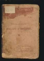kniha Ballady a romance, J. Otto 1925
