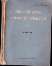 kniha Základní práce v chemické laboratoři, Přírodovědecké vydavatelství 1953