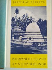 kniha Putování po Cejlonu a v nejjižnější Indii, J. Přikryl 1934