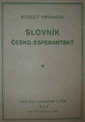 kniha Slovník česko-esperantský, Svaz esperantistů v ČSR 1949