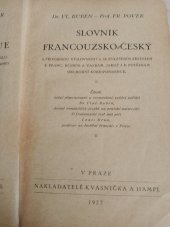 kniha Nový kapesní slovník česko-francouzský a francouzsko-český, Jindřich Lorenz 1920