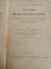 kniha Nový kapesní slovník česko-francouzský a francouzsko-český, Jindřich Lorenz 1920