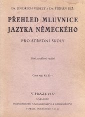 kniha Přehled mluvnice jazyka německého pro střední školy, Profesorské nakladatelství a knihkupectví 1937