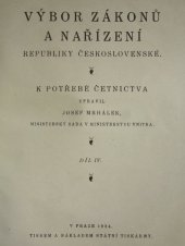 kniha Výbor zákonů a nařízení republiky Československé. Díl X, Státní tiskárna 1924