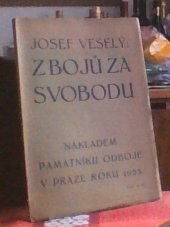 kniha Z bojů za svobodu omladináři v národním odboji a za republiky, Památník odboje 1923