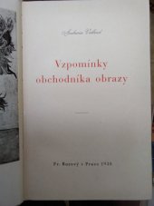 kniha Vzpomínky obchodníka obrazy = [Souvenirs d'un marchande de tableaux], Fr. Borový 1938