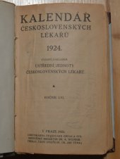 kniha Kalendář československých lékařů  1924, Ústřední jednota českosl. lékařů 1923
