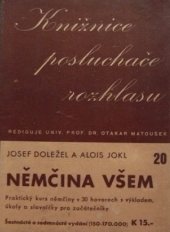 kniha Němčina všem praktický kurs němčiny v 30 hovorech s výkladem, úkoly a slovníčky pro začátečníky, Český rozhlas 1940