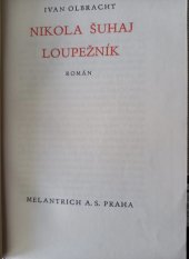 kniha Nikola Šuhaj loupežník román, Melantrich 1933