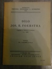kniha Dílo Jos. B. Foerstera, Hudební nakladatelství Pěvecké obce československé 1929
