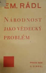 kniha Národnost jako vědecký problém, O. Girgal 1929