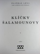 kniha Klíčky Šalamounovy, Vodnář 1993