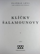 kniha Klíčky Šalamounovy, Vodnář 1993