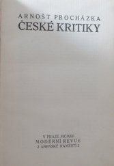 kniha České kritiky, Moderní revue 1912