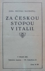 kniha Za českou stopou v Italii, s.n. 1927