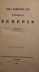 kniha Karla Wladislawa Zapa Wšeobecný zeměpis. Dílu II. swazek II., České museum 1850