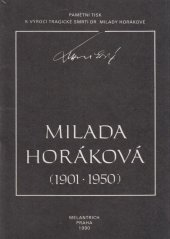 kniha Milada Horáková [sborník dokumentů, vzpomínek a fotografií : pamětní tisk k 40. výročí tragické smrti dr. Milady Horákové], Melantrich 1990