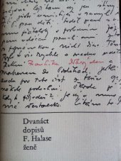kniha Dvanáct dopisů F. Halase ženě, Československý spisovatel 1965