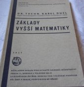 kniha Základy vyšší matematiky, Spolek posluchačů komerčního inženýrství 1937