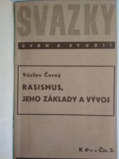 kniha Rasismus, jeho základy a vývoj, Václav Petr 1939