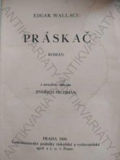 kniha Práskač román, Českomoravské podniky tiskařské a vydavatelské 1929