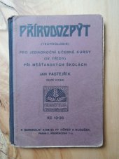 kniha Přírodozpyt (technologie) pro jednoroční učebné kursy (IV. třídy) při měšťanských školách, Komenium 1933
