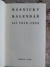 kniha Básnický kalendář let 1918-1938 [Jarní almanach Kmene], Kmen 1938