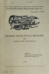 kniha Teorie leteckých motorů (kompresory, turbíny a spalovací komory), VA AZ 1979