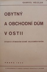 kniha Obytný a obchodní dům v Ostii studie o římském domě velkoměstském, s.n. 1933