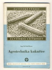 kniha Agrotechnika kukuřice, Brázda 1952