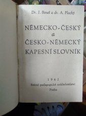 kniha Německo-český a česko-německý kapesní slovník, SPN 1962