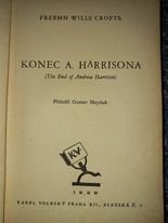 kniha Konec A. Harrisona = (The End of Andrew Harrison), Karel Voleský 1938