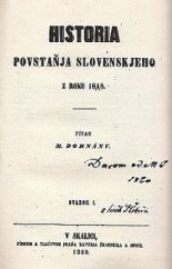 kniha Historia povstaňja Slovenskjeho z roku 1848. Svazok 1, Fraňo Xaverius Škranicl a sinovija 1850