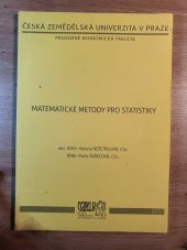 kniha Matematické metody pro statistiky, ČZU 2012